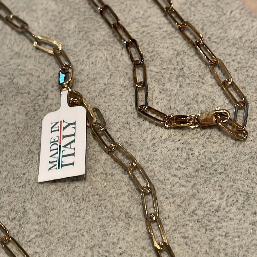 Sterling Silver 925 Gold Plated Necklace & Bracelet Set 18kt Gold Vermeil NWTS